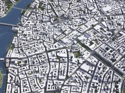 Prague - 3D City Model Low-poly 3D model
