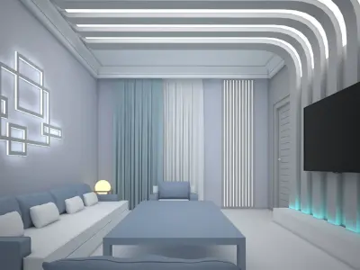 livingroom  modern Low-poly 3D model