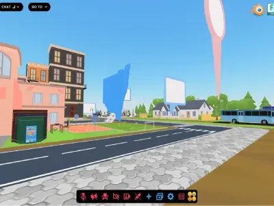 3D Metaverse FrameVR Environment Baked Low-poly 3D model