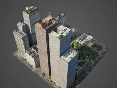 Realistic City District C2-A18 3D model