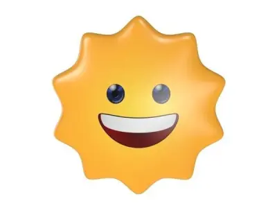 Sun Emoji V1 Low-poly 3D model
