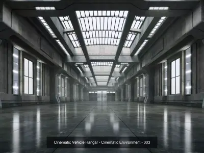 Cinematic Brutalist Hangar Pack- Cinematic Environments- 3 in 1