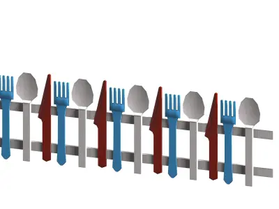 20 low poly fence set Low-poly 3D model