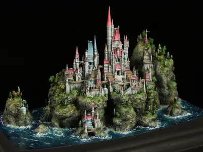 medieval castle 3D model 3D print model