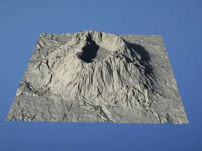 Landscape Environment Volcano Snow 04 Low-poly 3D model