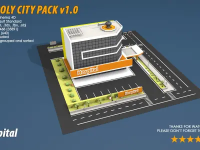 Low Poly City Pack Low-poly 3D model