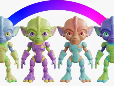 Alien02 - Game Ready Model Low-poly 3D model