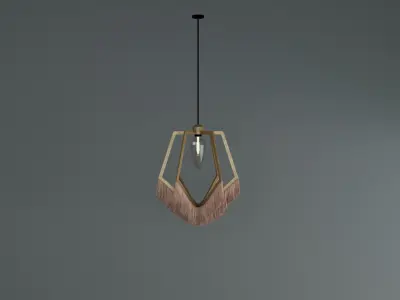 lamp  gold with tassels lighing Free 3D model