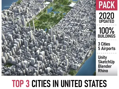 Top 3 US Cities 3D Model Pack