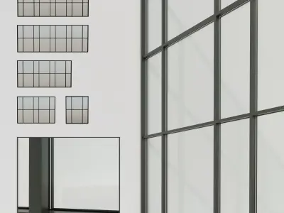 Panoramic glazing Stained glass 7 Low-poly 3D model