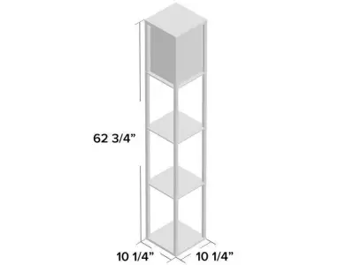 Edmundson Wood Column Floor Lamp - 2 Colour 3D model
