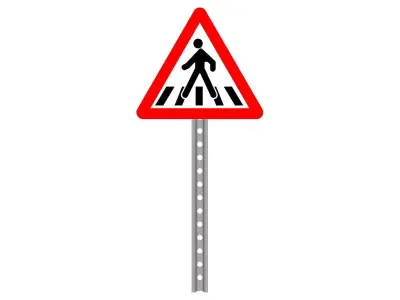 crosswalk pedestrian crossing sign 3D model