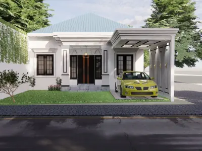 Tropical Classic Modern House Design 3D print model