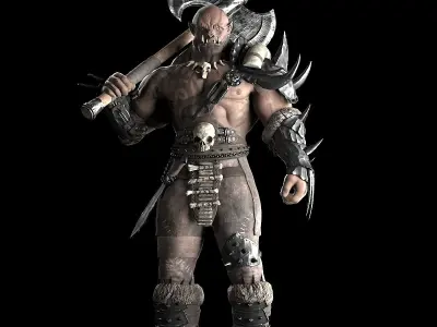 Orc warrior Low-poly 3D model