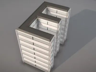 City Building Design E-1 Low-poly 3D model