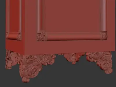 cabinet with glass doors 3D model