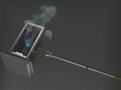 Metal Hammer with smoke effect 3D model