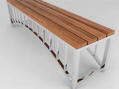 Chrome bench 3D model
