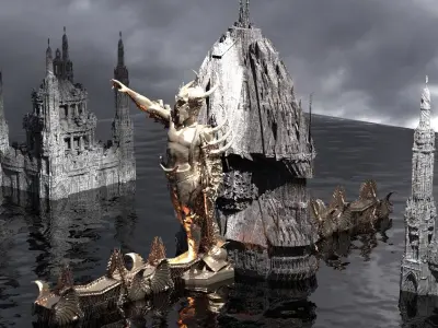 Ocean Cyberpunk Sea City 1 3D model