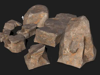Mountain Rocks - 3D Models PBR Pack 01 Low-poly 3D model
