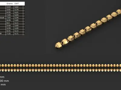 MEN WOMEN LINK CHAIN BRACELET LIGHT WEIGHT 110 PIECE  3D print model