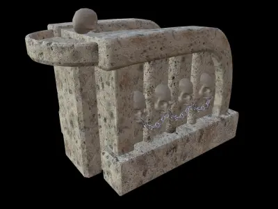 Fontain Medieval v2 Low-poly 3D model
