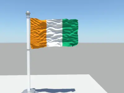 Ivory Coast flag 3D model