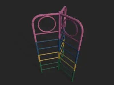 Old Playground Props Set Low-poly 3D model purchase