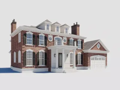 Build005 brick house 3D model