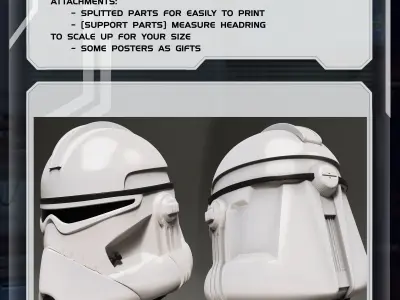 star wars 3d printable BARC trooper wearable helmet for cosplay 3D print model