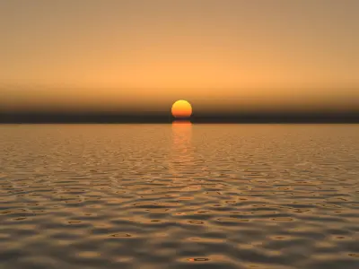 Sunset over ocean 3D model