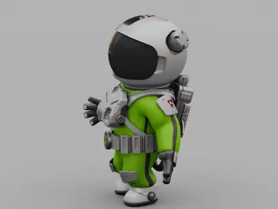 CARTOON ASTRONAUT RIGGED 3D model