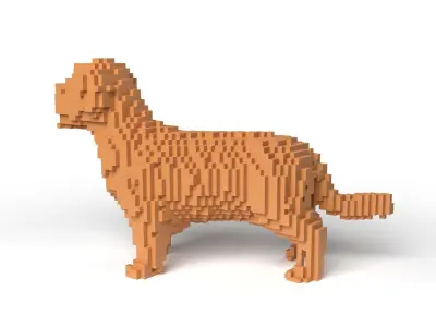 Terrier Minecraft Voxel Low-poly 3D model