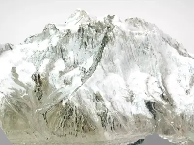 Mountain landscape Makalu Himalayas Nepal 3D model