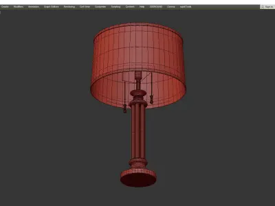 Rolland Antique Brass and Crystal Column Table Lamp Low-poly 3D model