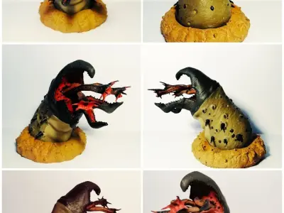 TREMORS Graboid Statue - - 3D Print Model FanMade STL Figurine 3D print model