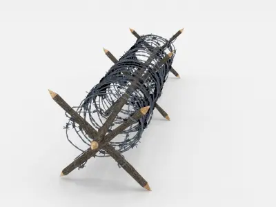 Lowpoly Barb Wire Obstacle 3D model