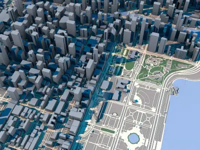 Chicago City in Illinois United States 2 3D model