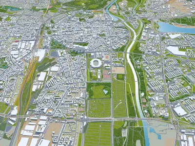 Poznan City Poland Low-poly 3D model