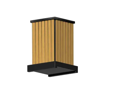 Rectangle wooden cage type wooden trash can Low-poly 3D model
