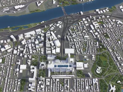 Albany - City 3D Model1 Low-poly 3D model