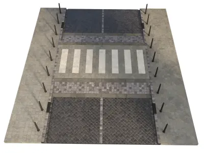Street with pedestrian crossing 3D model