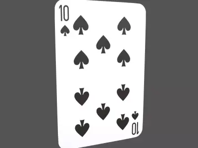 Poker Cards Spades 10 V1 001 Low-poly 3D model