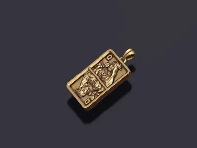 Heart queen playing card pendant light 3D print model