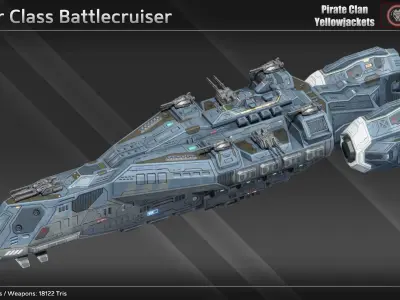 Pirate Clan Yellowjackets Spaceship Collection 3D Model Pack