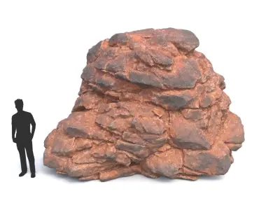 High poly Black Yellow Desert Rock  A 211119 3D model