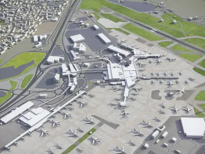 Manchester - Airport - MAN Low-poly 3D model