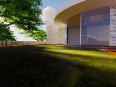 Exquisite Modern Villa with Garden and Pool 3D model