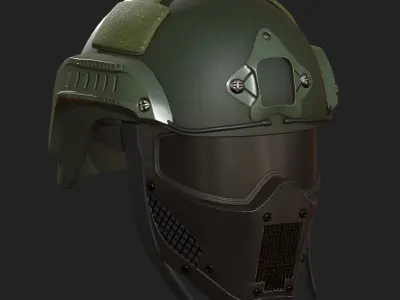 Helmet mask millitary combat soldier armor  Low-poly 3D model buy