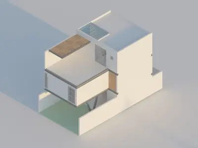 3 FLoors House Free 3D model